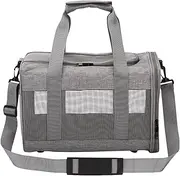 Pet Travel Carrier - Lightweight Dog Bag, Foldable Cat Transport Bag, Clean Simply 7 kg Load Capacity with Ventilated Mesh Insert for Small Pets, Easy to Carry Travel Bag for Puppies, grey, Siehe