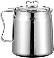 Oil Filter Pot Stainless Steel - Large Capacity Oil Strainer Pot with High Density Fine Mesh Basket - Grease Can, Deep Fryer Pot for Filtering Storing