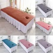 Reusable Beauty Massage Table Cover Sheet Velvet SPA Bed Sheets with Face Hole