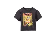 SpongeBob SquarePants Womens/Ladies Crop Top (Charcoal Grey/Yellow) - UTNS7063