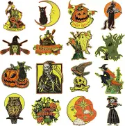 16 Retro Halloween Cutouts: Pumpkins, owls, and moons