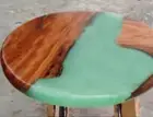 Green Epoxy Resin Balcony & Bar Countertop Home Decor Handmade Furniture