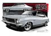 HOLDEN TORANA LJ XU1 SABLE SILVER A2 FRAMED PRINT (HC49J)