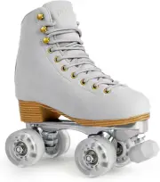 Roller Skates for Women or Men with Height Adjustable Rubber Stoppers Retro Sued