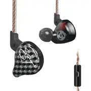KZ ZST Wired Earphone Hybrid Technology In-ear Sport Bass Noise Cancelling Headset with Mic- Black
