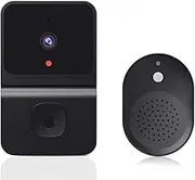 Wireless Doorbell WiFi Outdoor HD Camera Security Door Bell Night Vision Video Intercom Voice Change Fit for Home Monitor Door Phone(Black)