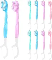 HAPINARY Single Use Toothbrush 10pcs Disposable Mini Travel Brush Travel Toothbrush Floss Soft Bristles Oral Cleaning Kit for Business Trips Hotels and