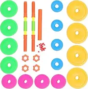 JOINPAYA 1Set Adjustable Dumbbell Portable Barbell for Arm Strength Training Lightweight Plastic Hand Weights for Boys present for Fitness Fun and Play