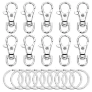 10 Sets Swivel Clasps Lanyard Snap Hook and Flat Key Rings Metal Hooks Key Ch...