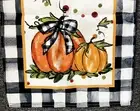 Fall Thanksgiving Table Runner PUMPKIN Black & White Buffalo Check 13x72 NEW