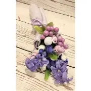 Baby shower sock rose recieving blanket bouquet