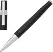 Hugo Boss Rollerball Pen Gear Pinstripe Black/Chrome | Black Ink | Gift Box