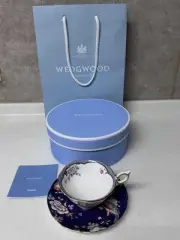 Wedgwood Wonderlust Midnight Crane Tea Cup and Saucer Set with Box and Manual