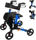 Folding Rollator Walker with Seat 9KG Lightweight Mobility Walkers All-Terrain