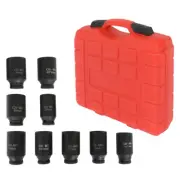 9pcs Deep Impact Socket Set 1/2" 6Pt Drive Metric Axle Hub Nut Socket 29-38mm