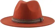 [Generic] Women Felted Fedoras Hat Solid Casual Hat with Belt Unisex Mens Jazz Hats Wedding Church Panama Felt Hat 21 60-62cm, 21, One Size, 21, One Size