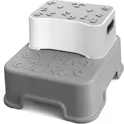 Whalegend Step Stool for Kids, Anti-Slip Sturdy Toddler Two Step Stool for Bathroom, Kitchen and Toilet Potty Training (Grey)