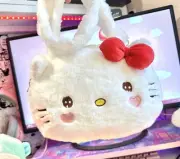 Hello Kitty Purse White Plush Crossbody Bag Hello Kitty With Bow Cute