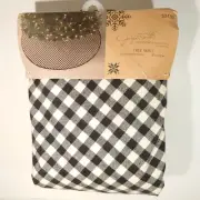 NWT Jaclyn Smith 52" Christmas Tree Skirt Homestead Holiday Black & White Checks