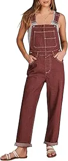 [ANRABESS] Womens Jean Overalls Loose Fit Adjustable Strap Denim Jumpsuits Rompers Bib Overall 2025 Summer Fashion Work Outfits