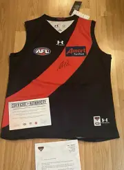 Andrew McGrath Essendon Hand Signed 2020 Under Armour Jumper Guernsey XL COA