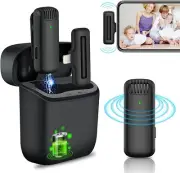 Wireless Lavalier Microphone Compatible With iPhone iPad with Charging Case