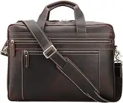 [HAMKVBPR] Mens Briefcase Men Vintage Satchel Design Laptop Shoulder Leather Messenger Bag Computer Briefcase Notebook School Work Travel Messenger Bag for Work Business