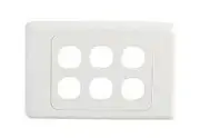 Alogic 6 Gang Wall PlateClipsal Compatible (White) Network Patch Cable Accessories - WP-6G