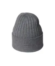 Rib knit wool hat L,M grey