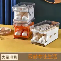 在飛比找Yahoo!奇摩拍賣優惠-滑梯式雞蛋收納盒雙層自動補位蛋盒廚房食品級厚滾蛋式鴨蛋保鮮盒