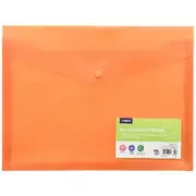 J.Burrows A4 Recycled Button Document Wallet Orange