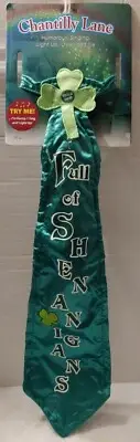 FREE Chantilly Lane St Patrick's 24" Lights Singing Shenanigans Tie Fun NWT