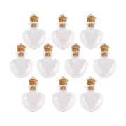 10pcs glass cork bottle glasses ampoules wool bottle pendants heart form F4Z2