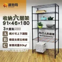 在飛比找momo購物網優惠-【鐵物局】91X46X180cm六層架100%MIT(電鍍銀