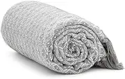 Americanflat 50x60 Throw Blanket - Soft and Breathable Cotton Throw Blanket for Couch, Bed, Chair - Decorative Blanket Perfect for Home, Office, or Outdoor Use - Mini Diamond Grey and White Blanket