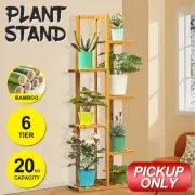 6 Tier 7 Pots Bamboo Plant Stand Display Rack Corner Shelf Flower Pots Holder