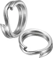 uxcell Split Rings Fishing [60PCS] - Stainless Steel Flattened Terminal Tackle Connector Lure Snap Split Ring Use for Freshwater Saltwater Loop - [2# 14kg] Tackle Hook Line Connector