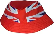 [Generic] Adult Size - Proudly British UK Flag Love Reversible Bucket hat by Tribe Afrique Red