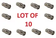 10 PCS F Type Quick Plug RF Coax Coaxial Cable Adapter Connector Male to Female