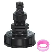 IBC Tote Hose Adapter and 3/4" Hose Fitting Black 60mm Outer Wire