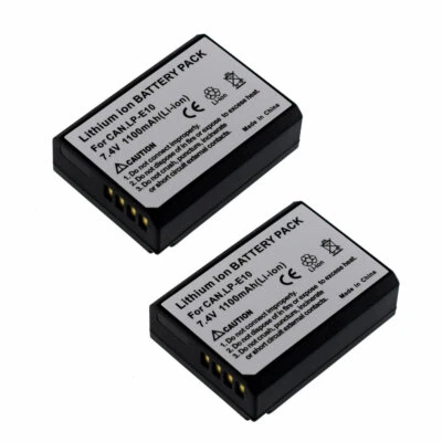 2x LP-E10 LPE10 Battery For Canon EOS Rebel T3 T6 T7 T100 Kiss X50 X80 X90