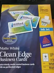 Avery Ink Jet Clean Edge White Business Matte Cards 28877 120 Cards