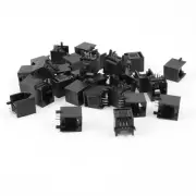 30pcs 90 Degree Push in RJ12 6P6C Network PCB Jacks Socket Connector Black