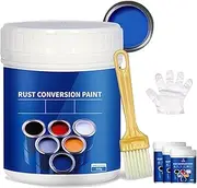 Rust Converter, Weatherproof Rust Converter Paint for Metal, 4-in-1 Remover for Metal Primer (Blue-0.5L)