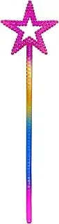 1PCS Star Wand, Pentagram Plastic Magic Wand, Role Play Costume Accessories, Halloween Show Props for Girls Princess, Elf, Witch (Rainbow)