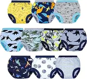 BIG ELEPHANT Toddler Potty Training Underwear- Pure Cotton Toilet Underpants for Boys and Girls 10-pack, 12M-5T