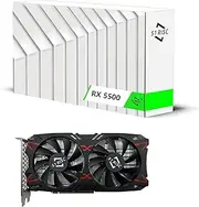 51RISC RX 5500 Graphics Card, TDP 150W 8GB GDDR6 128bit PCIe 4.0 Metal-Backplate HDMI DP Gaming Video Card for Desktop (Radeon RX 5500 8GB)