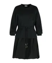 Moncler Layered Drawstring Waist Dress S,XS,L,M black