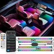 Sanwo Cars Interior Lights Inside Your Car LED Lights Interior, Music Sync App Smart Segmented Control Dynamic Dream Color Chasing Super Bright for Cars Trucks SUV