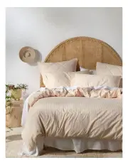 [Linen House] Classic Stripe Quilt Cover Set in Rose